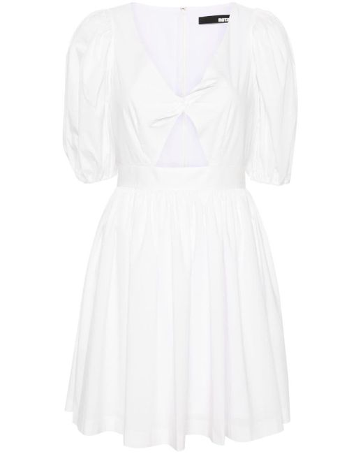 ROTATE BIRGER CHRISTENSEN Mini-jurk Met Ruches En V-hals in het White