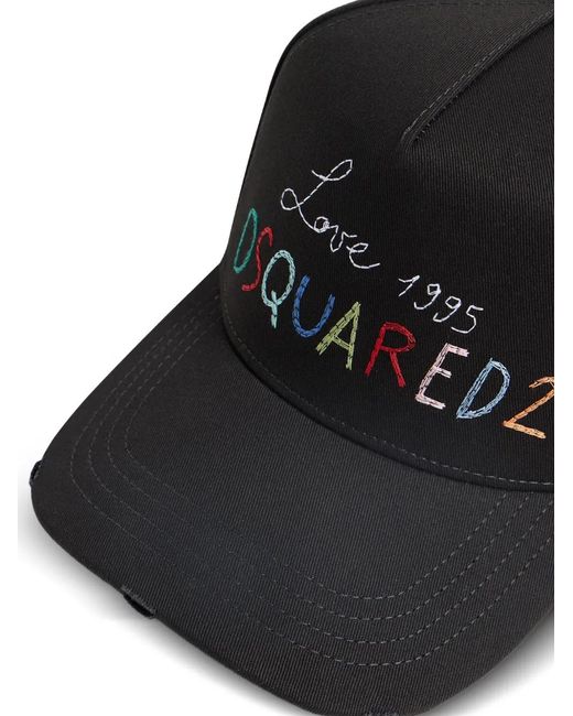 DSquared² Black Logo Baseball Cap for men