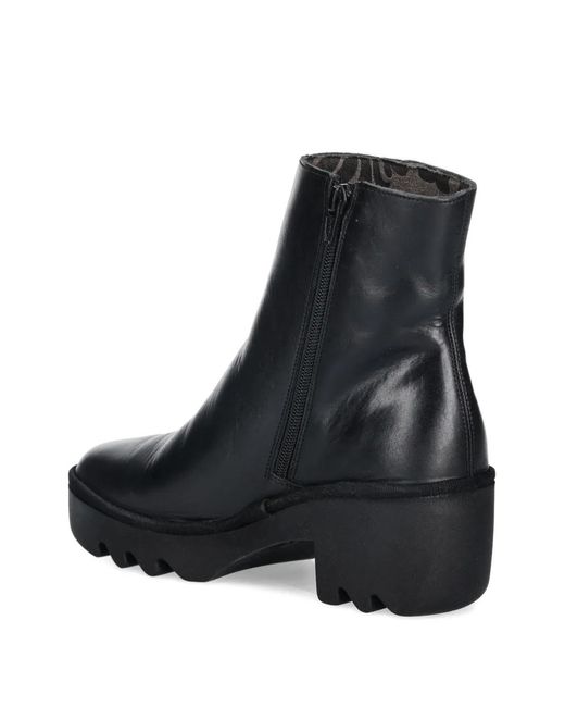 Fly London Black Plateau-Stiefel Mit Reißverschluss