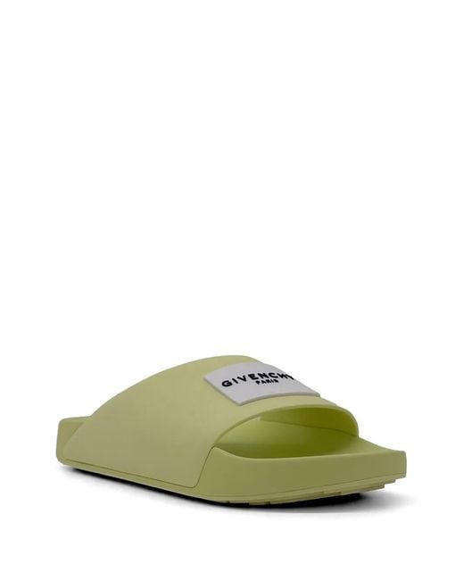 Givenchy Green Claquettes À Patch Logo