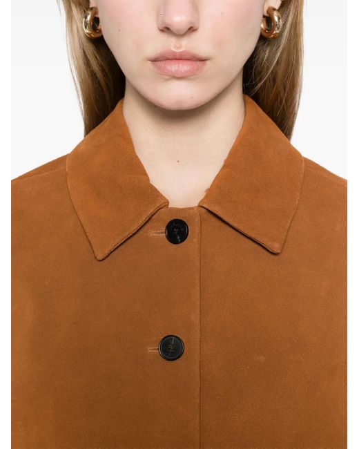 Self-Portrait Brown Suede Jacket