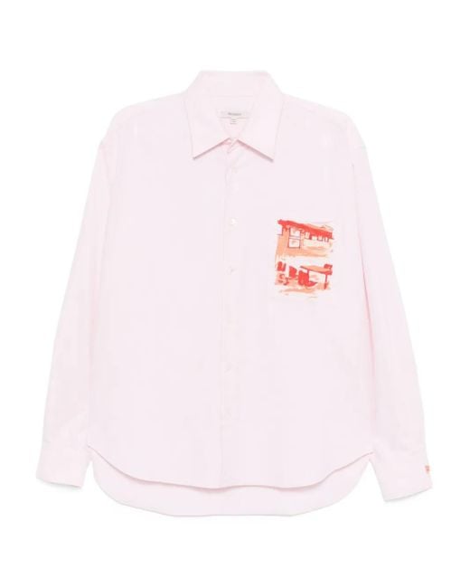 J.W. Anderson Pink Cafe Scene-Embroidered Shirt for men