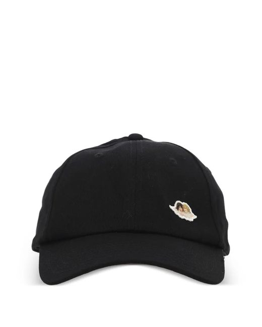Fiorucci Black Baseballkappe Mit Engel-Patch