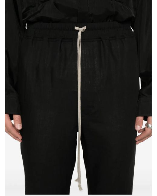 Rick Owens Black Slim Long Drawstring for men