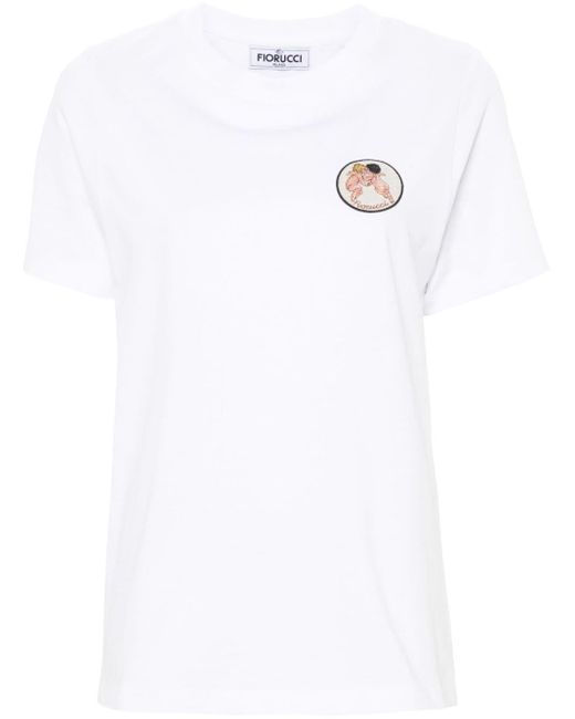 Camiseta con logo Fiorucci de color White