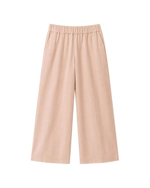 Gran Sasso White Elasticated-Waistband Wide-Leg Trousers