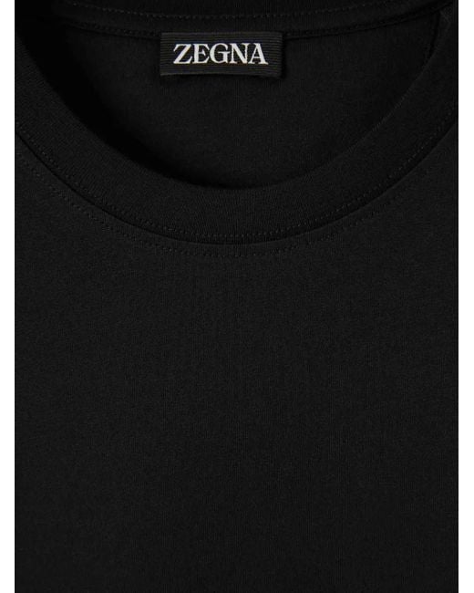 Zegna Black Cotton T-Shirt for men