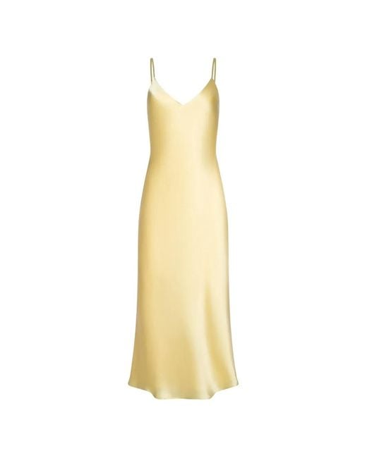 L'Agence Metallic Seridie Silk Slip Dress
