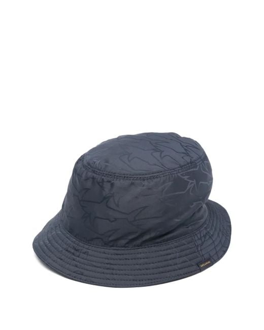 Paul & Shark Blue Logo-Jacquard Bucket Hat for men