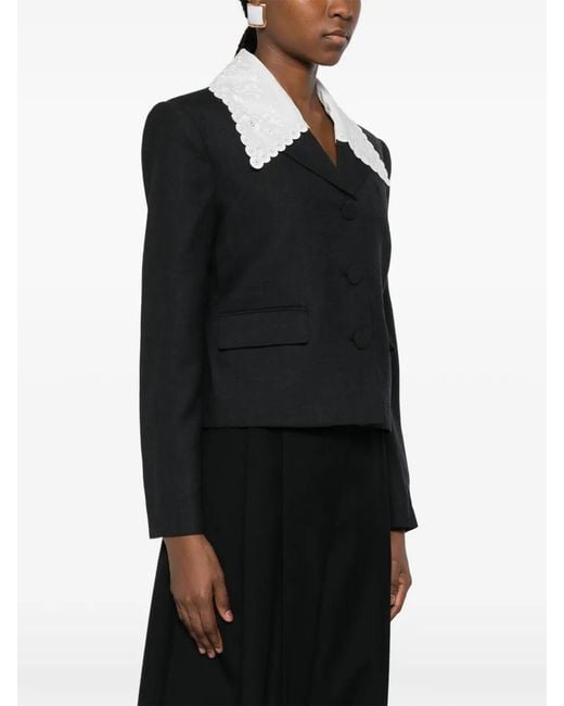 Self-Portrait Black Wool Jacket