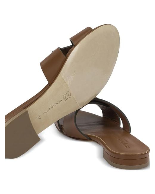 Sergio Levantesi Brown Aria6 Tryde Cut-Out Leather Sandals