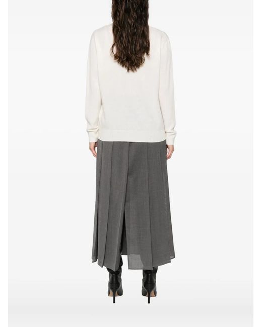 ABSOLUT CASHMERE White Pullover Mit Rundhalsausschnitt