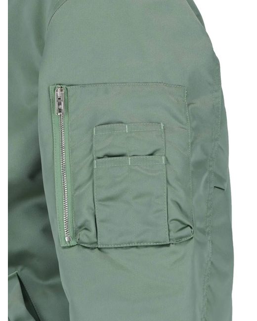 Alexander Wang Green Drawstring-Neck Utility-Pocket Bomber Jacket