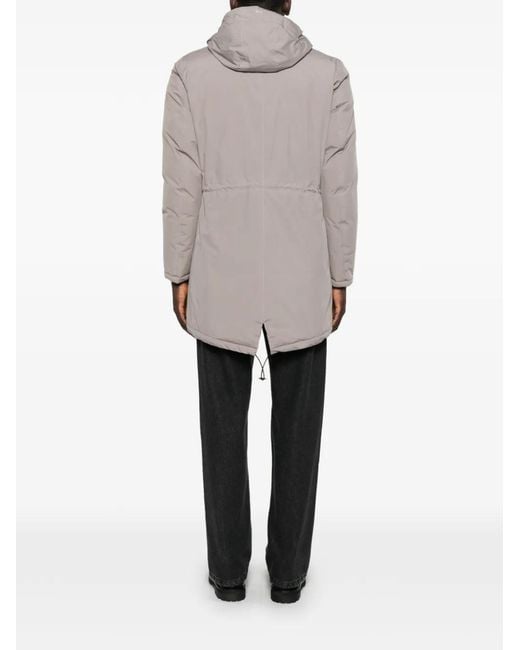 Herno Gray Manteau Matelassé À Capuche for men