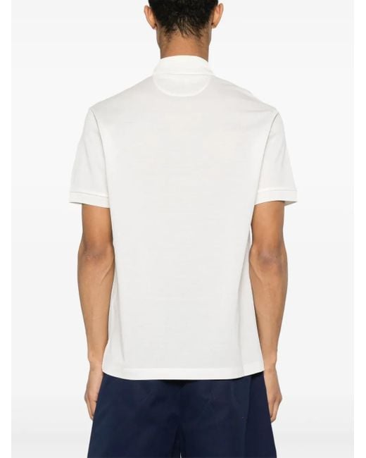 Paul Smith White Signature Stripe-Trim Polo Shirt for men