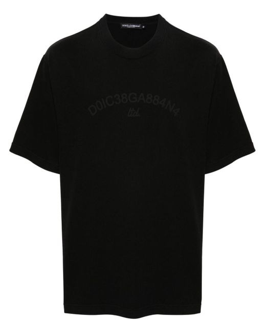 Dolce & Gabbana Black Logo Print T-Shirt for men