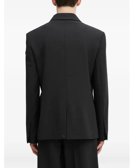 032c Black Flap-Pocket Blazer for men