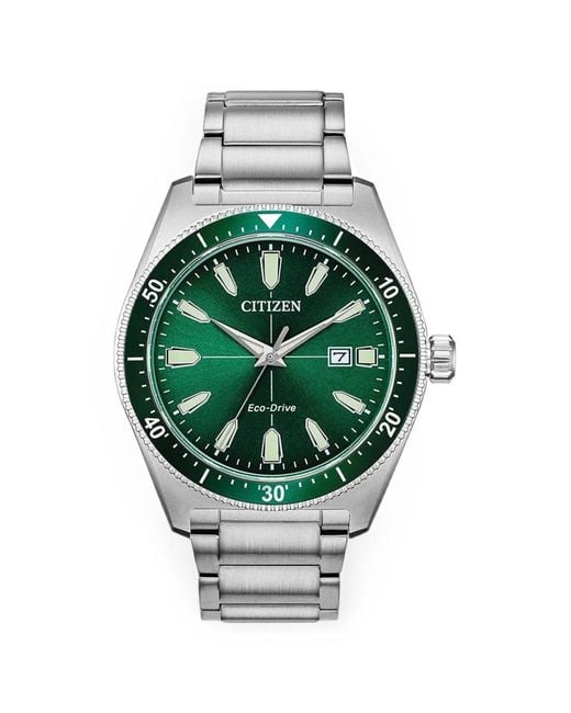 Citizens of Humanity Green Brycen Eco-Drive 43Mm Watch for men