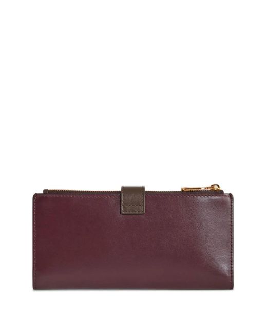 Etro Purple Pegasus-Button Leather Wallet