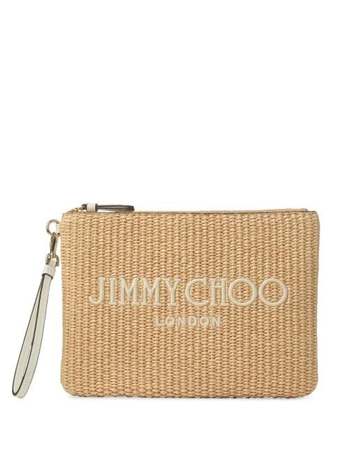 Jimmy Choo Natural Clutch Aus Raffiabast