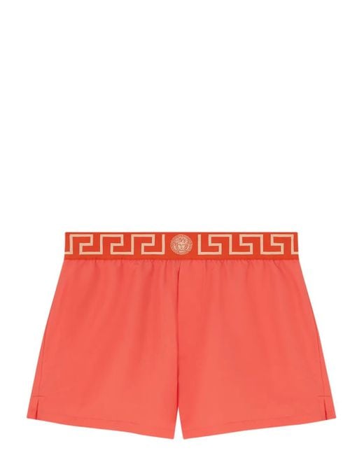 Short De Bain À Détail Greca Versace pour homme en coloris Red