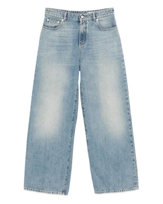 McQueen Blue Wide-Leg Jeans