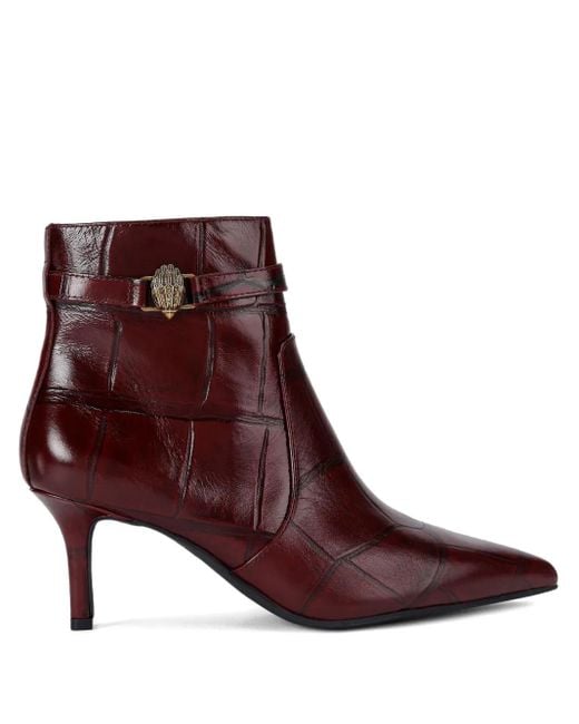 Kurt Geiger 65 Mm Kensington Laarzen Met Krokodillen-Reliëf in het Brown