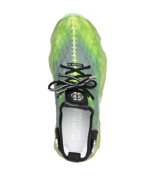 Philipp Plein Green Runner Hyper Shock Sneakers