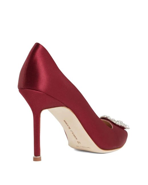 Manolo Blahnik Pink Hangisi Pumps Mit Kristallen 100Mm