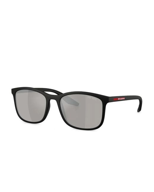 Prada Linea Rossa Gray Square-Frame Sunglasses for men