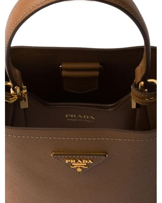 Prada Brown Mini Panier Bucket Bag