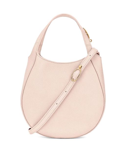 Longchamp Pink Small Le Foulonné Grained-Leather Tote Bag