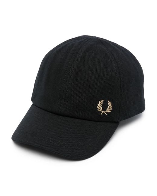 Fred Perry Black Logo-embroidery Piqué Cap