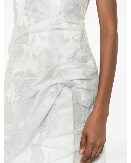 Simone Rocha White Layered Gathered Midi Dress