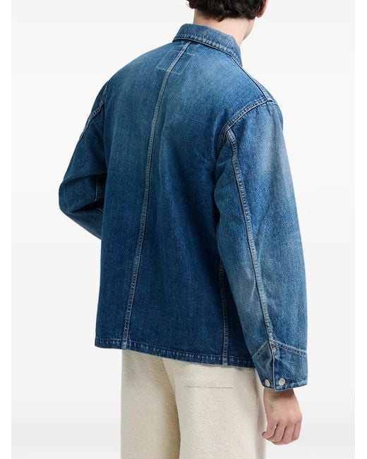 vowels Blue Chore Bleached Denim Jacket for men