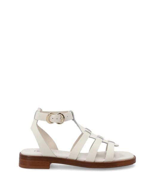Frau White Strappy Cage Sandals