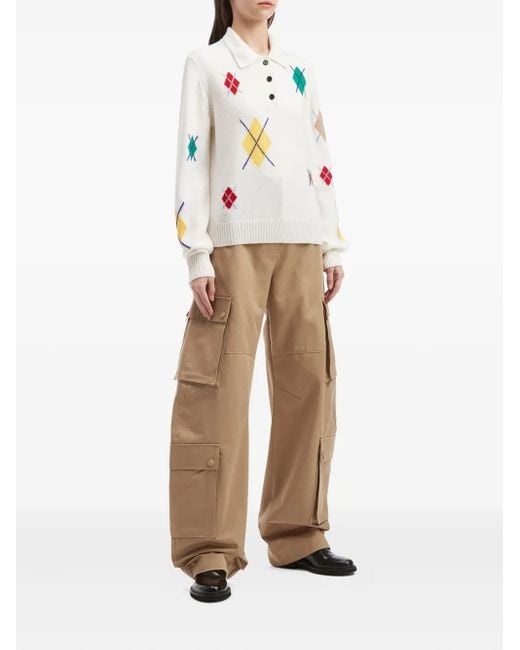 MSGM Natural Cargo Pocket Trousers