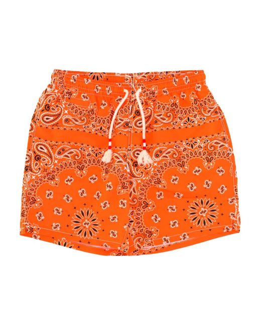 Mc2 Saint Barth Orange Caprese Swim Shorts for men