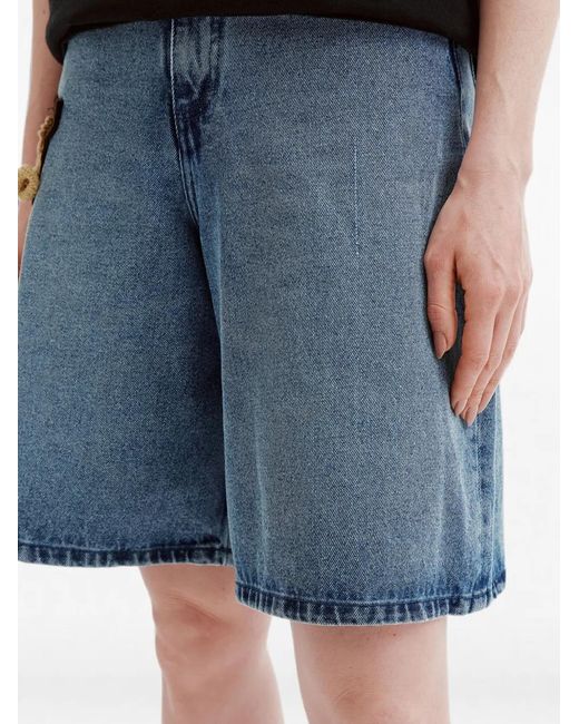 Charles Jeffrey Blue Trumpet-Patch Corduroy-Pocket Shorts