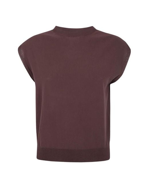 Antonelli Ribgebreide Top in het Purple