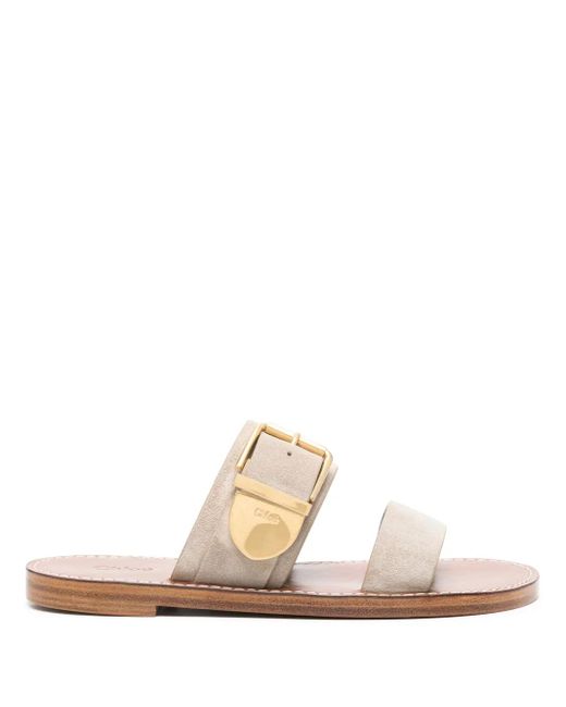 Chloé White Rebecca Flat Sandals