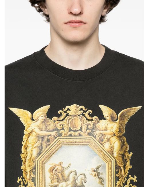 Melt Black Graphic-Print T-Shirt for men
