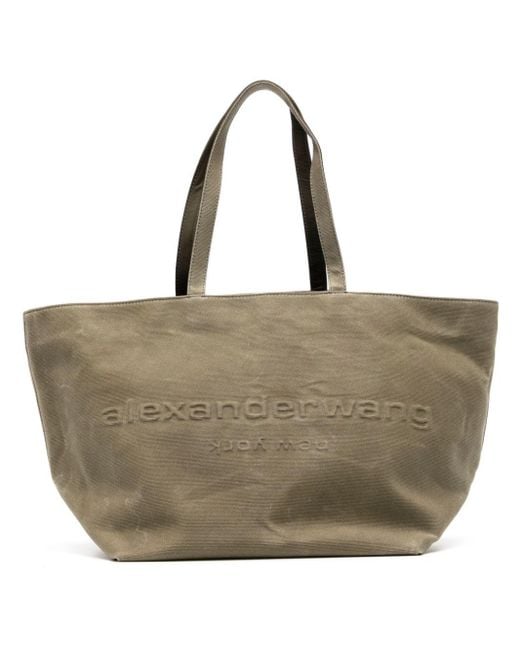 Alexander Wang Embossed Logo Self-Tie Tote Bag in Natural for Men