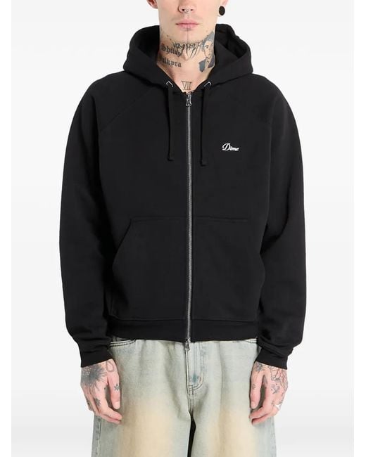 Dime Black Logo Zip Hoodie