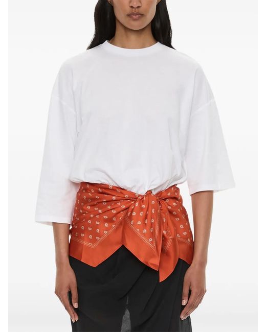 Christopher Esber Red Draped-Skirt Trousers
