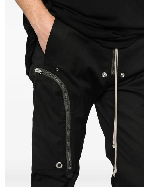 Rick Owens Black Bauhaus Zip-Detail Trousers for men