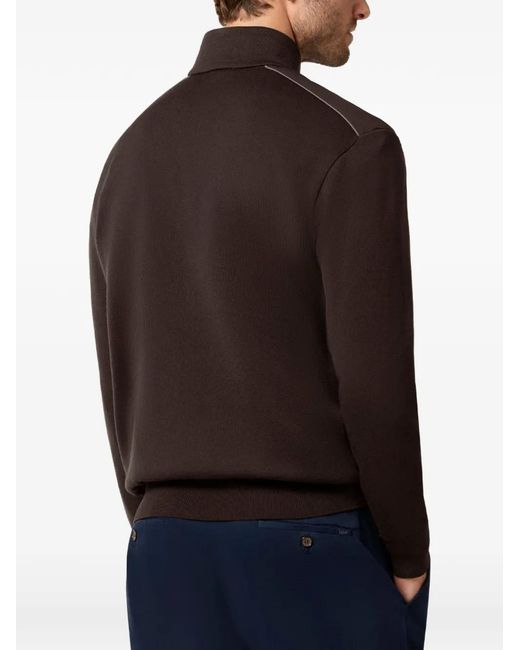 Paul & Shark Brown Typhoon Platinum Half-Zip Sweater for men