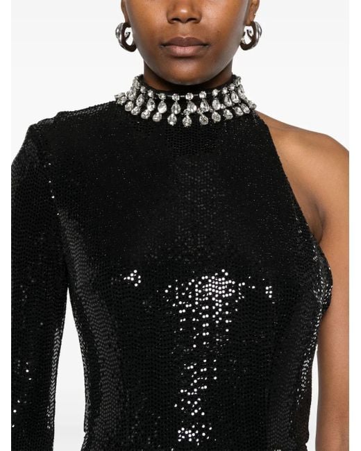 Nissa Black Sequined Flare Jumpsuit