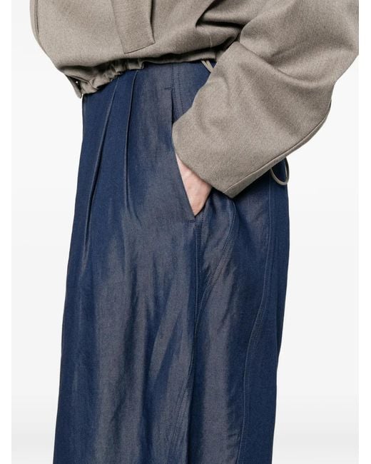 DARKPARK Blue Pantalon À Design Plissé