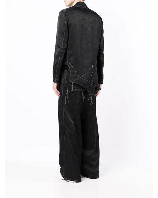 Sulvam Black Contrast-Stitched Jacket for men